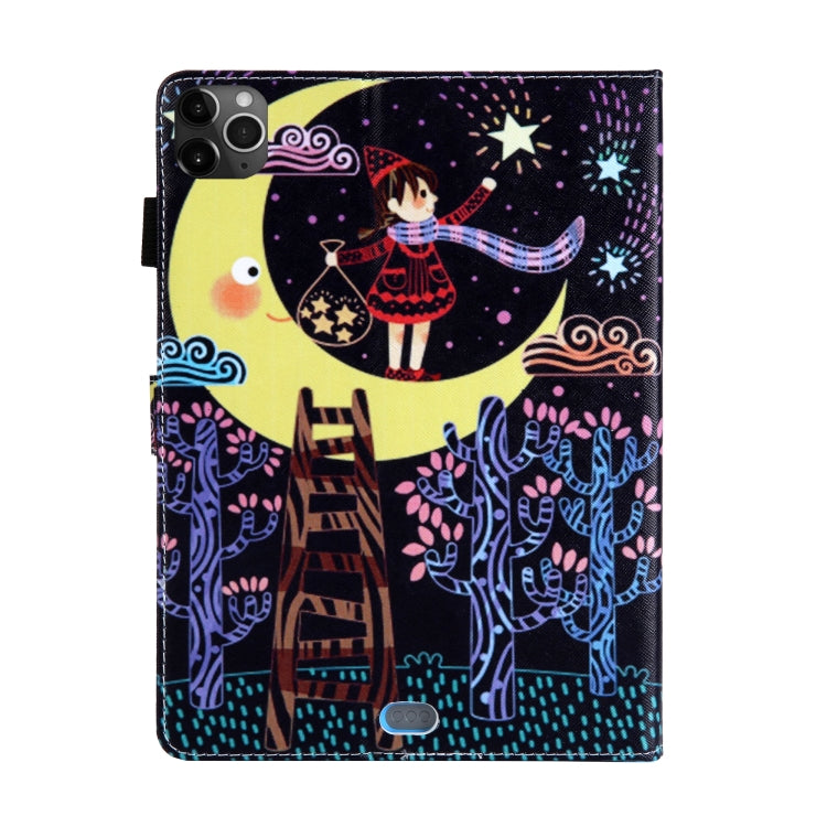 For iPad Pro 11 (2020) & (2018) Painted Pattern Tablet PC Protective Leather Case with Bracket & Card Slot & Photo Holder(Star Picking Girl) - iPad Pro 11 (2018) Cases by buy2fix | Online Shopping UK | buy2fix