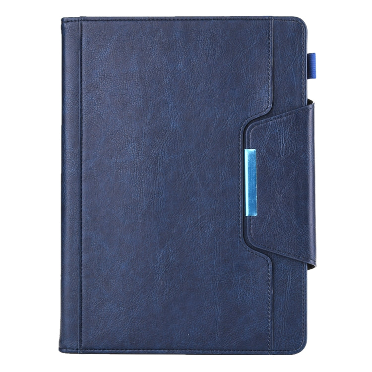 For iPad Pro 11 (2020) & (2018) Big Metal Button Business Tablet PC Protective Leather Case with Bracket & Card Slot & Photo Holder & Wallet(Blue) - iPad Pro 11 (2018) Cases by buy2fix | Online Shopping UK | buy2fix