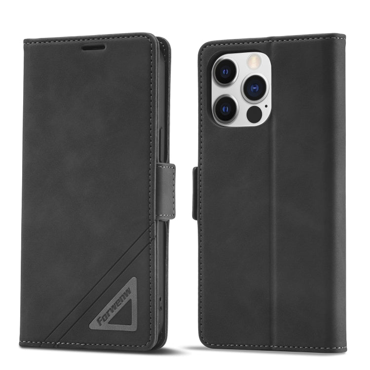 For iPhone 14 Pro Forwenw Dual-side Buckle Leather Phone Case(Black) - iPhone 14 Pro Cases by Forwenw | Online Shopping UK | buy2fix