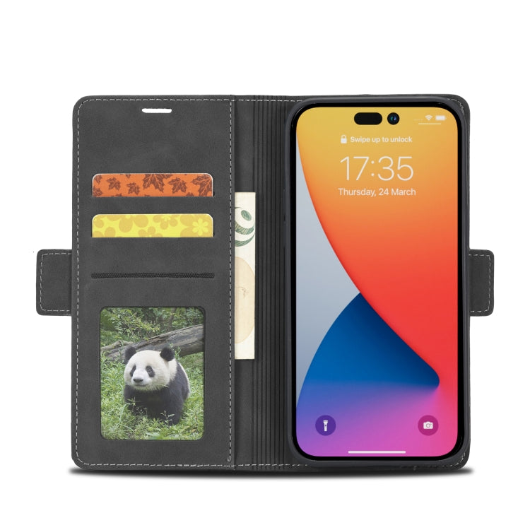For iPhone 14 Pro Max Forwenw Dual-side Buckle Leather Phone Case (Black) - iPhone 14 Pro Max Cases by Forwenw | Online Shopping UK | buy2fix