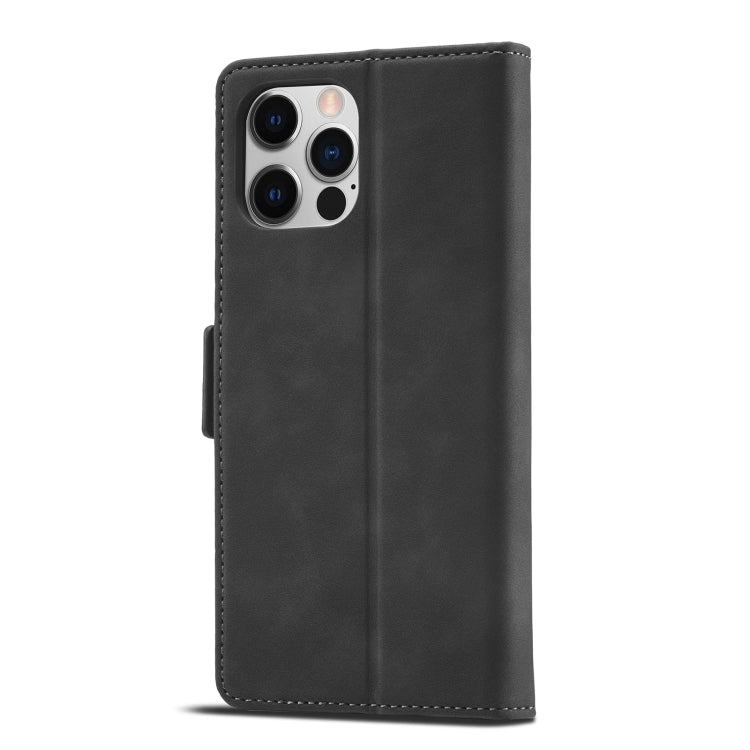 For iPhone 12 / 12 Pro Forwenw Dual-side Buckle Leather Phone Case(Black) - iPhone 12 / 12 Pro Cases by Forwenw | Online Shopping UK | buy2fix
