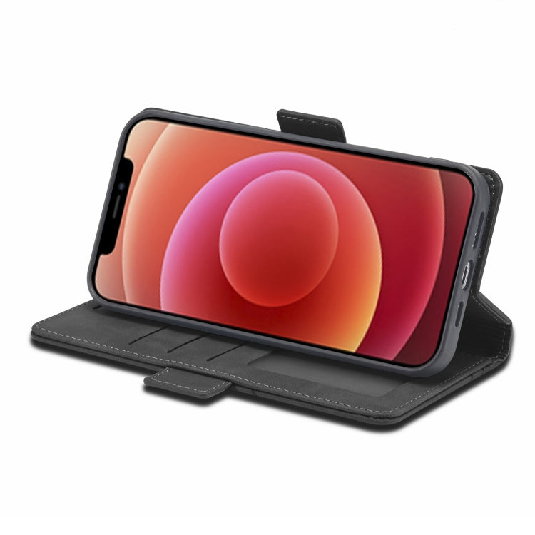 For iPhone 12 / 12 Pro Forwenw Dual-side Buckle Leather Phone Case(Black) - iPhone 12 / 12 Pro Cases by Forwenw | Online Shopping UK | buy2fix