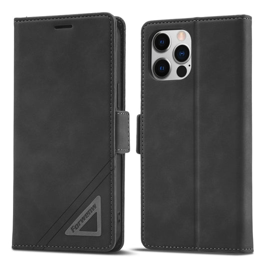 For iPhone 12 Pro Max Forwenw Dual-side Buckle Leather Phone Case(Black) - iPhone 12 Pro Max Cases by Forwenw | Online Shopping UK | buy2fix