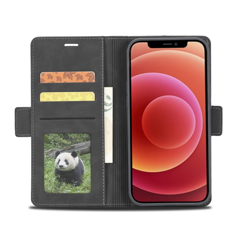 For iPhone 12 Pro Max Forwenw Dual-side Buckle Leather Phone Case(Black) - iPhone 12 Pro Max Cases by Forwenw | Online Shopping UK | buy2fix