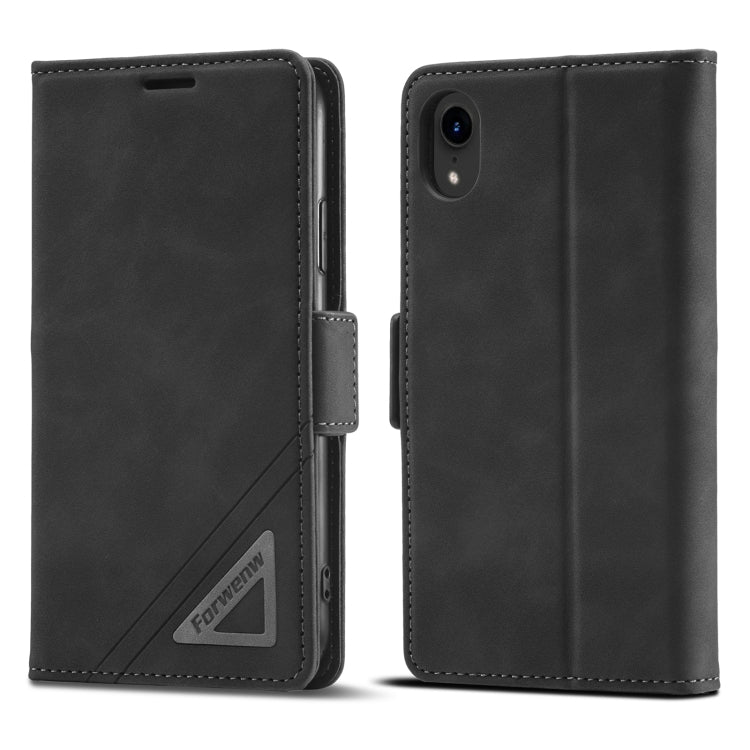 For iPhone XR Forwenw Dual-side Buckle Leather Phone Case(Black) - More iPhone Cases by Forwenw | Online Shopping UK | buy2fix