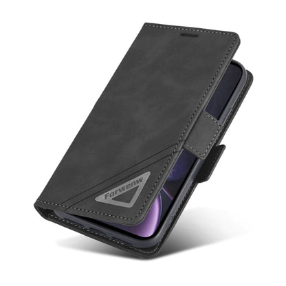 For iPhone XR Forwenw Dual-side Buckle Leather Phone Case(Black) - More iPhone Cases by Forwenw | Online Shopping UK | buy2fix
