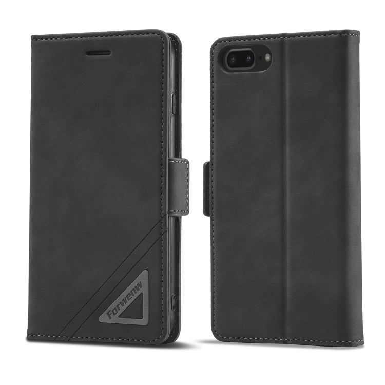 For iPhone SE 2022 / SE 2020 / 8 / 7 Forwenw Dual-side Buckle Leather Phone Case(Black) - iPhone SE 2022 / 2020 / 8 / 7 Cases by Forwenw | Online Shopping UK | buy2fix