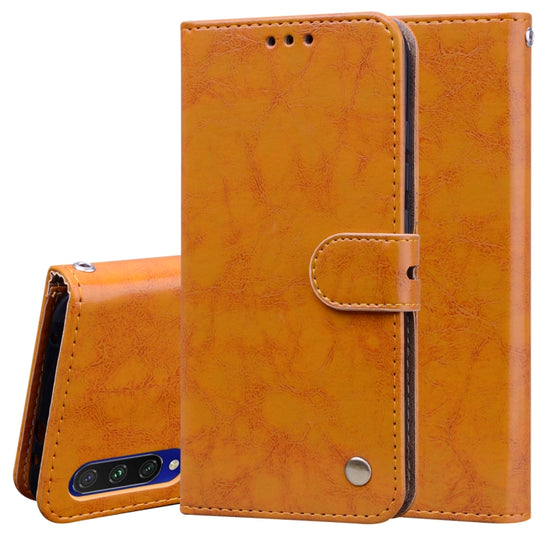 For Xiaomi Mi A3 Business Style Oil Wax Texture Horizontal Flip Leather Case, with Holder & Card Slots & Wallet(Brown)
