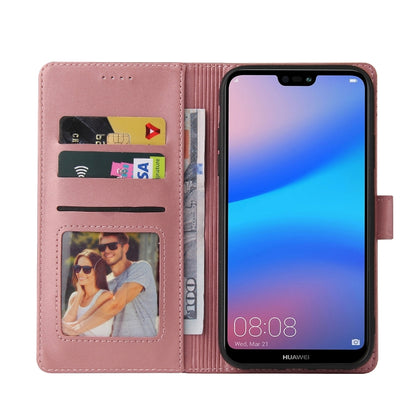 For Huawei P20 Lite GQUTROBE Skin Feel Magnetic Leather Phone Case(Rose Gold) - Huawei Cases by GQUTROBE | Online Shopping UK | buy2fix