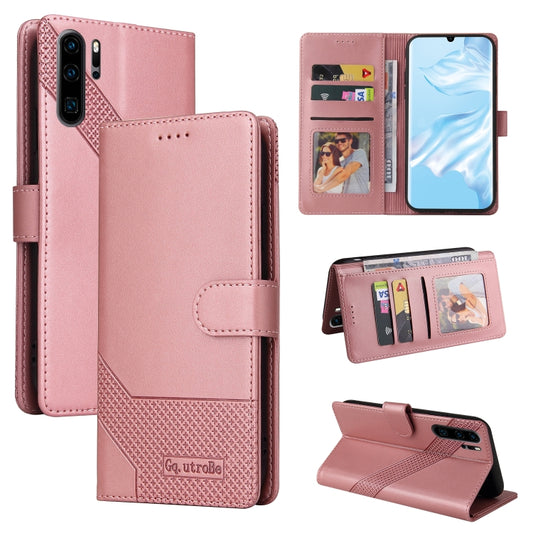 For Huawei P30 Pro GQUTROBE Skin Feel Magnetic Leather Phone Case(Rose Gold) - Huawei Cases by GQUTROBE | Online Shopping UK | buy2fix