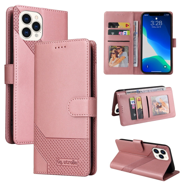 For iPhone 13 Pro Max GQUTROBE Skin Feel Magnetic Leather Phone Case (Rose Gold) - iPhone 13 Pro Max Cases by GQUTROBE | Online Shopping UK | buy2fix