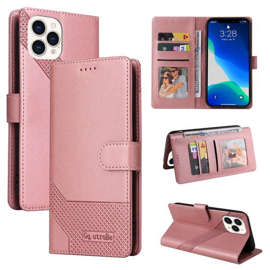For iPhone 13 Pro Max GQUTROBE Skin Feel Magnetic Leather Phone Case (Rose Gold) - iPhone 13 Pro Max Cases by GQUTROBE | Online Shopping UK | buy2fix