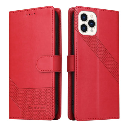 For iPhone 13 Pro GQUTROBE Skin Feel Magnetic Leather Phone Case (Red) - iPhone 13 Pro Cases by GQUTROBE | Online Shopping UK | buy2fix