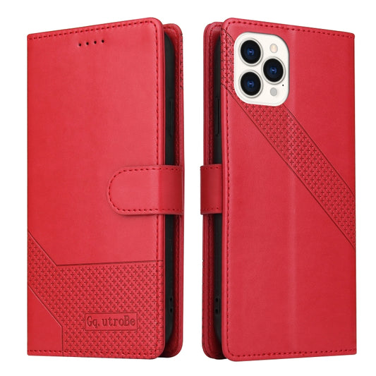 For iPhone 13 Pro GQUTROBE Skin Feel Magnetic Leather Phone Case (Red) - iPhone 13 Pro Cases by GQUTROBE | Online Shopping UK | buy2fix