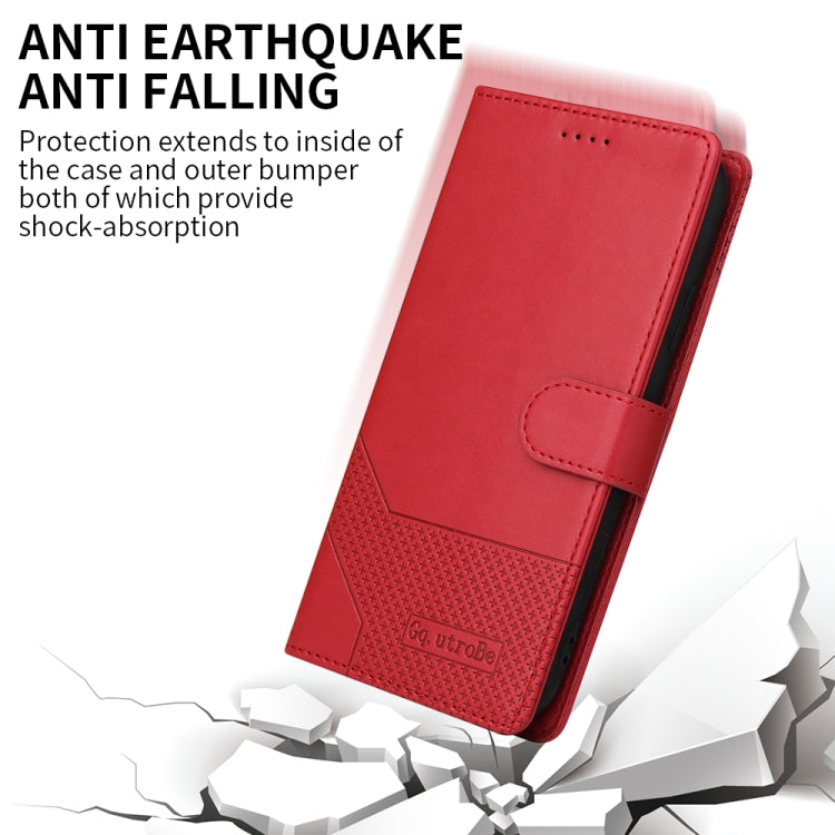 For iPhone 13 Pro GQUTROBE Skin Feel Magnetic Leather Phone Case (Red) - iPhone 13 Pro Cases by GQUTROBE | Online Shopping UK | buy2fix