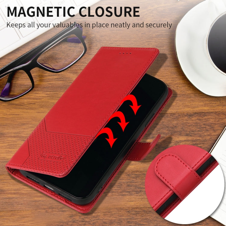 For iPhone 13 Pro GQUTROBE Skin Feel Magnetic Leather Phone Case (Red) - iPhone 13 Pro Cases by GQUTROBE | Online Shopping UK | buy2fix