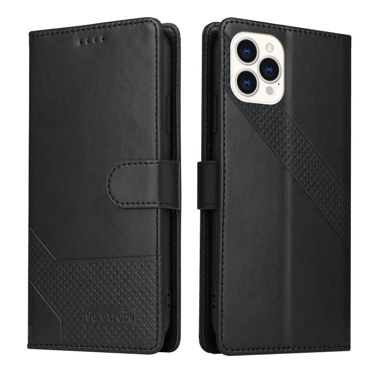 For iPhone 13 Pro GQUTROBE Skin Feel Magnetic Leather Phone Case (Black) - iPhone 13 Pro Cases by GQUTROBE | Online Shopping UK | buy2fix
