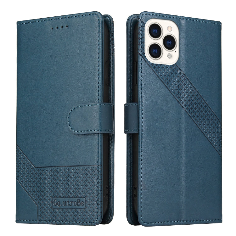 For iPhone 13 Pro GQUTROBE Skin Feel Magnetic Leather Phone Case (Blue) - iPhone 13 Pro Cases by GQUTROBE | Online Shopping UK | buy2fix