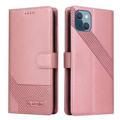 For iPhone 13 GQUTROBE Skin Feel Magnetic Leather Phone Case(Rose Gold) - iPhone 13 Cases by GQUTROBE | Online Shopping UK | buy2fix