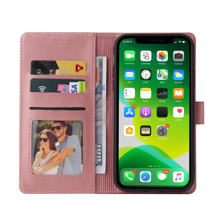 For iPhone 13 mini GQUTROBE Skin Feel Magnetic Leather Phone Case (Rose Gold) - iPhone 13 mini Cases by GQUTROBE | Online Shopping UK | buy2fix