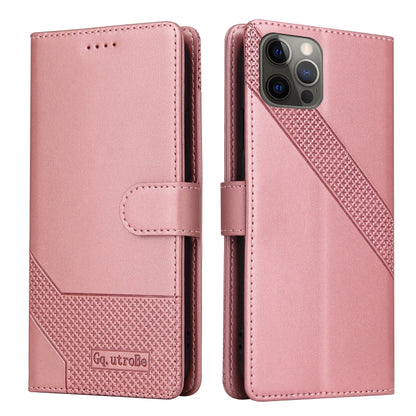 For iPhone 12 Pro Max GQUTROBE Skin Feel Magnetic Leather Phone Case(Rose Gold) - iPhone 12 Pro Max Cases by GQUTROBE | Online Shopping UK | buy2fix