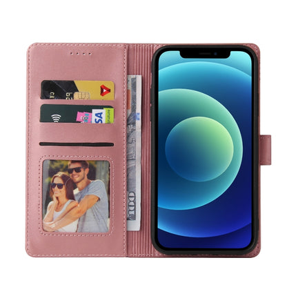 For iPhone 12 / 12 Pro GQUTROBE Skin Feel Magnetic Leather Phone Case(Rose Gold) - iPhone 12 / 12 Pro Cases by GQUTROBE | Online Shopping UK | buy2fix