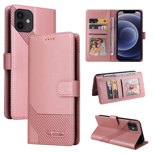 GQUTROBE Skin Feel Magnetic Leather Phone Case For iPhone 12 mini(Rose Gold) - iPhone 12 mini Cases by GQUTROBE | Online Shopping UK | buy2fix