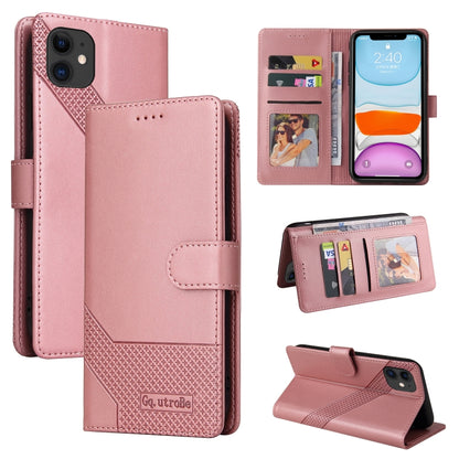 For iPhone 11 GQUTROBE Skin Feel Magnetic Leather Phone Case (Rose Gold) - iPhone 11 Cases by GQUTROBE | Online Shopping UK | buy2fix