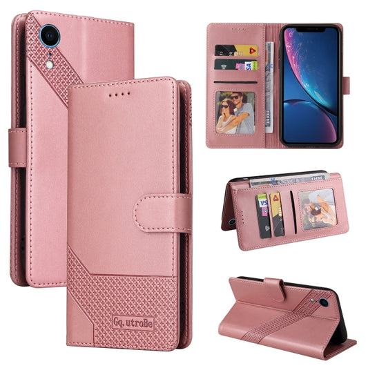 For iPhone XR GQUTROBE Skin Feel Magnetic Leather Phone Case(Rose Gold) - More iPhone Cases by GQUTROBE | Online Shopping UK | buy2fix
