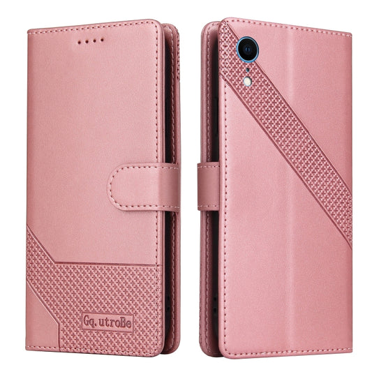 For iPhone XR GQUTROBE Skin Feel Magnetic Leather Phone Case(Rose Gold) - More iPhone Cases by GQUTROBE | Online Shopping UK | buy2fix