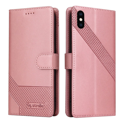 For iPhone X / XS GQUTROBE Skin Feel Magnetic Leather Phone Case(Rose Gold) - More iPhone Cases by GQUTROBE | Online Shopping UK | buy2fix