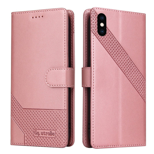 For iPhone X / XS GQUTROBE Skin Feel Magnetic Leather Phone Case(Rose Gold) - More iPhone Cases by GQUTROBE | Online Shopping UK | buy2fix
