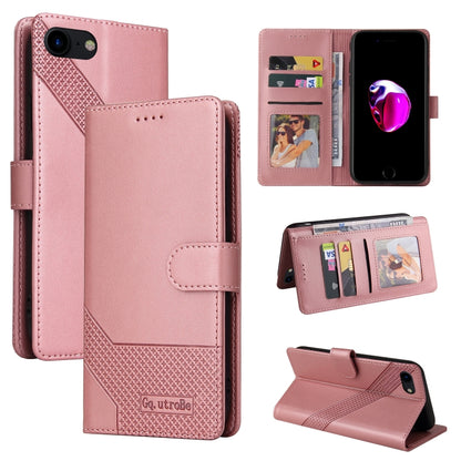For iPhone SE 2022 / SE 2020 / 8 / 7 GQUTROBE Skin Feel Magnetic Leather Phone Case(Rose Gold) - iPhone SE 2022 / 2020 / 8 / 7 Cases by GQUTROBE | Online Shopping UK | buy2fix