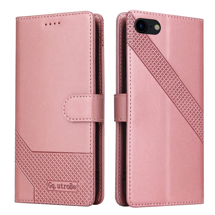 For iPhone SE 2022 / SE 2020 / 8 / 7 GQUTROBE Skin Feel Magnetic Leather Phone Case(Rose Gold) - iPhone SE 2022 / 2020 / 8 / 7 Cases by GQUTROBE | Online Shopping UK | buy2fix