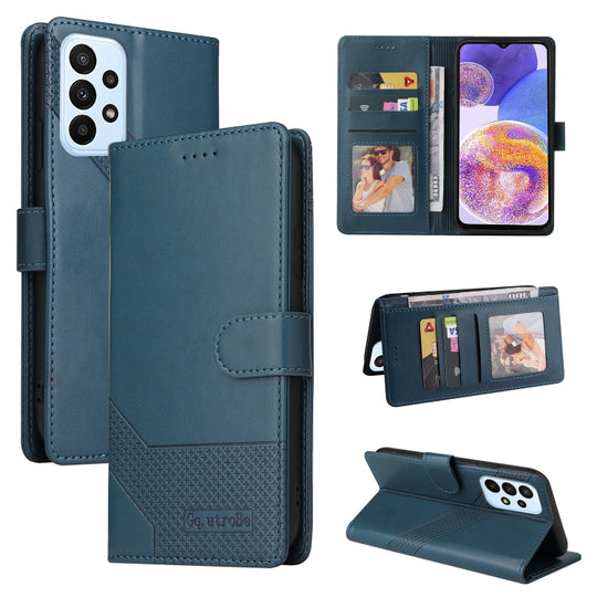 For Samsung Galaxy A23 GQUTROBE Skin Feel Magnetic Leather Phone Case(Blue)
