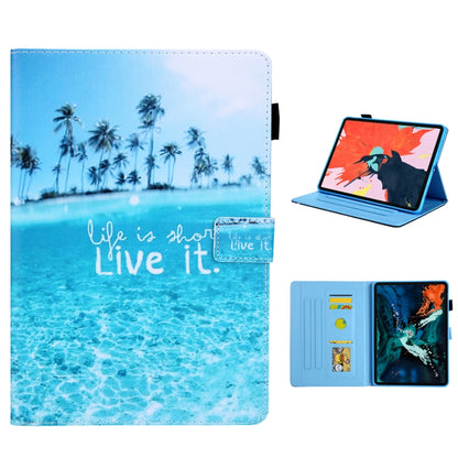 For iPad Pro 11 (2020) & (2018) Painted Pattern Tablet PC Protective Leather Case with Bracket & Card Slot & Photo Holder(Beach) - iPad Pro 11 (2018) Cases by buy2fix | Online Shopping UK | buy2fix