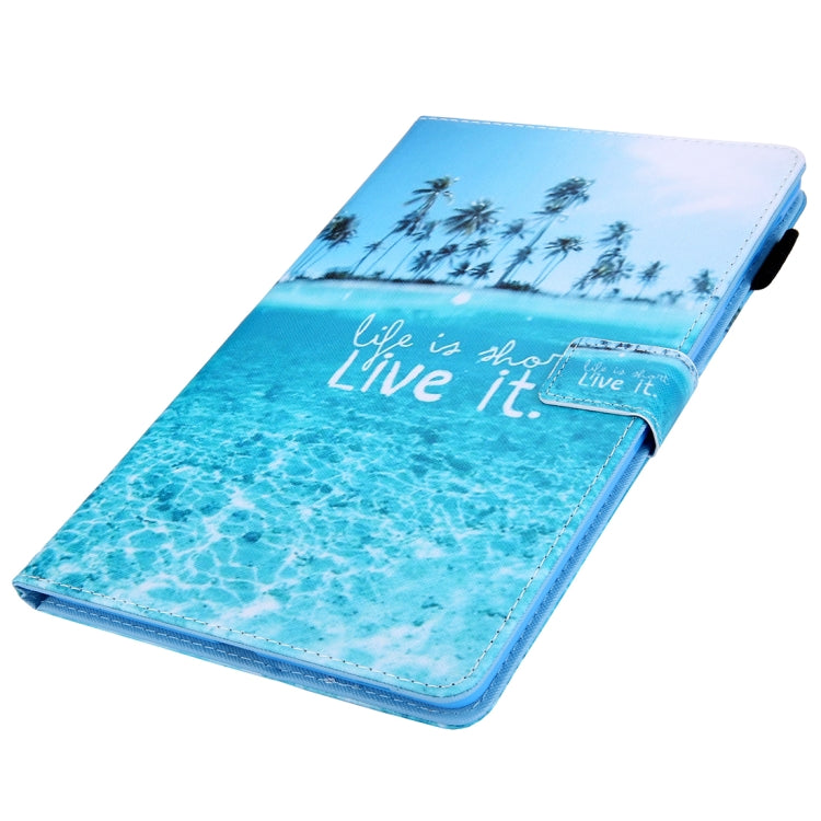For iPad Pro 11 (2020) & (2018) Painted Pattern Tablet PC Protective Leather Case with Bracket & Card Slot & Photo Holder(Beach) - iPad Pro 11 (2018) Cases by buy2fix | Online Shopping UK | buy2fix