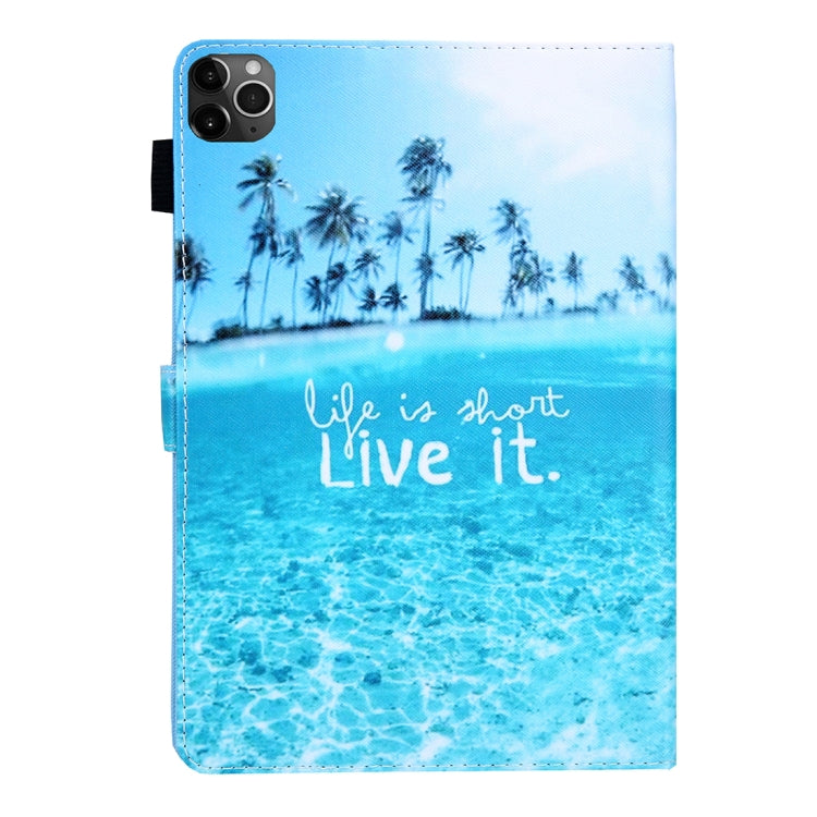 For iPad Pro 11 (2020) & (2018) Painted Pattern Tablet PC Protective Leather Case with Bracket & Card Slot & Photo Holder(Beach) - iPad Pro 11 (2018) Cases by buy2fix | Online Shopping UK | buy2fix