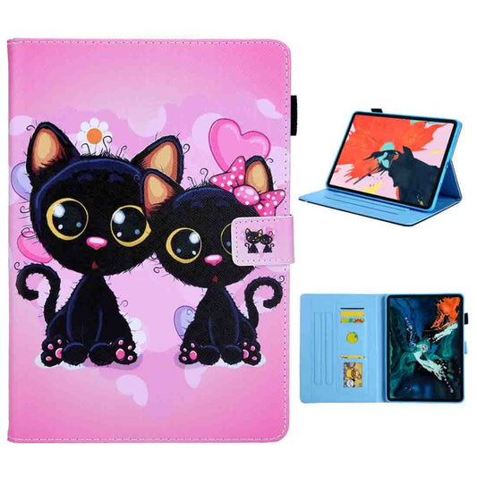 For iPad Pro 11 (2020) & (2018) Painted Pattern Tablet PC Protective Leather Case with Bracket & Card Slot & Photo Holder(Two Black Cats) - iPad Pro 11 (2018) Cases by buy2fix | Online Shopping UK | buy2fix