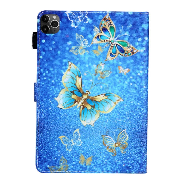 For iPad Pro 11 (2020) & (2018) Painted Pattern Tablet PC Protective Leather Case with Bracket & Card Slot & Photo Holder(Golden Butterfly) - iPad Pro 11 (2018) Cases by buy2fix | Online Shopping UK | buy2fix
