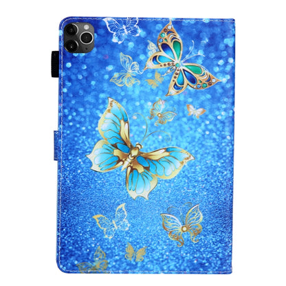For iPad Pro 11 (2020) & (2018) Painted Pattern Tablet PC Protective Leather Case with Bracket & Card Slot & Photo Holder(Golden Butterfly) - iPad Pro 11 (2018) Cases by buy2fix | Online Shopping UK | buy2fix