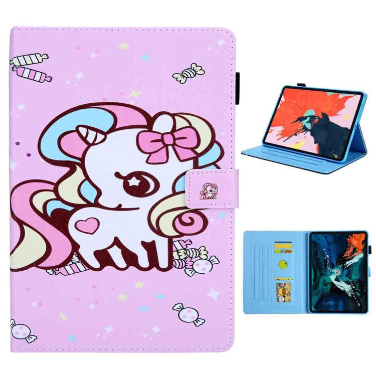 For iPad Pro 11 (2020) & (2018) Painted Pattern Tablet PC Protective Leather Case with Bracket & Card Slot & Photo Holder(Candy Unicorn) - iPad Pro 11 (2018) Cases by buy2fix | Online Shopping UK | buy2fix
