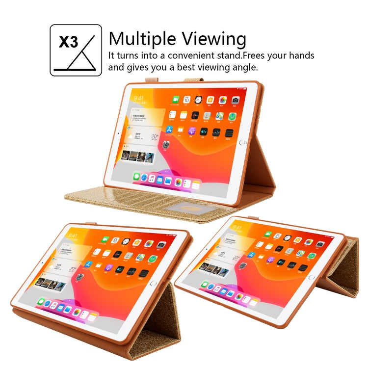 For iPad Pro 11 (2020) & (2018) Small Metal Button Magnetic Attraction Tablet PC Protective Leather Case with Deformable Bracket & Handle & Card Slots & Pen Slot & Sleep / Wake-up Function(Gold) - iPad Pro 11 (2018) Cases by buy2fix | Online Shopping UK | buy2fix