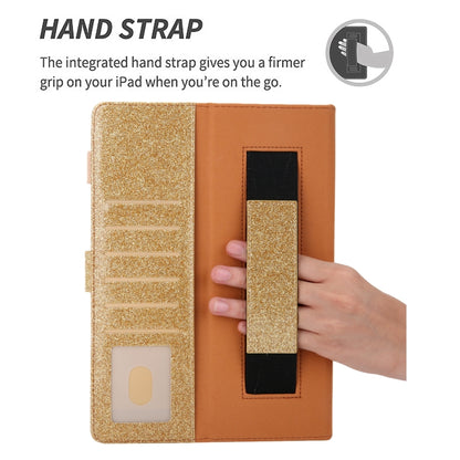 For iPad Pro 11 (2020) & (2018) Small Metal Button Magnetic Attraction Tablet PC Protective Leather Case with Deformable Bracket & Handle & Card Slots & Pen Slot & Sleep / Wake-up Function(Gold) - iPad Pro 11 (2018) Cases by buy2fix | Online Shopping UK | buy2fix