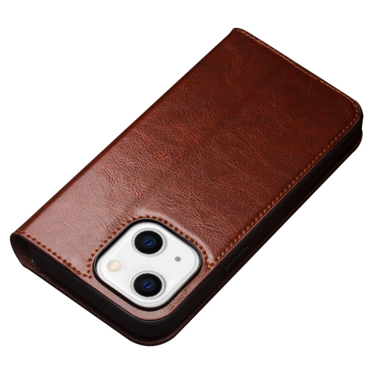 For iPhone 14 QIALINO Horizontal Flip Leather Phone Case (Brown) - iPhone 14 Cases by QIALINO | Online Shopping UK | buy2fix