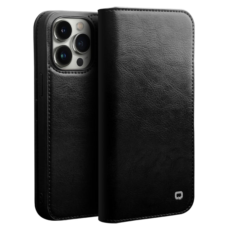 For iPhone 14 Pro QIALINO Horizontal Flip Leather Phone Case(Black) - iPhone 14 Pro Cases by QIALINO | Online Shopping UK | buy2fix