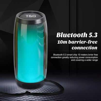 T&G TG335 1800mAh Portable Color LED Wireless Bluetooth Speaker(Blue) - Desktop Speaker by T&G | Online Shopping UK | buy2fix