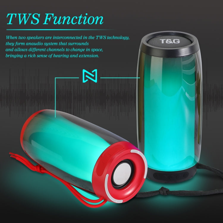 T&G TG335 1800mAh Portable Color LED Wireless Bluetooth Speaker(Red) - Desktop Speaker by T&G | Online Shopping UK | buy2fix