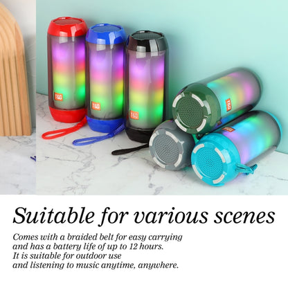 T&G TG643 Portable LED Light Waterproof Subwoofer Wireless Bluetooth Speaker(Blue) - Waterproof Speaker by T&G | Online Shopping UK | buy2fix