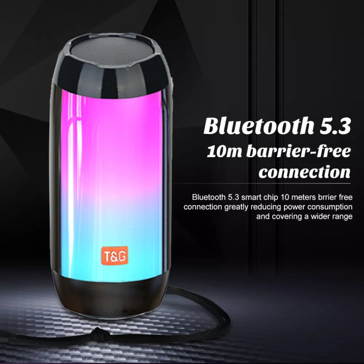 T&G TG643 Portable LED Light Waterproof Subwoofer Wireless Bluetooth Speaker(Blue) - Waterproof Speaker by T&G | Online Shopping UK | buy2fix
